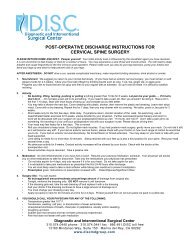 post-operative discharge instructions for cervical spine surgery