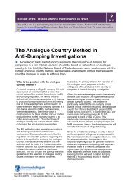 2 The Analogue Country Method in Anti-Dumping Investigations