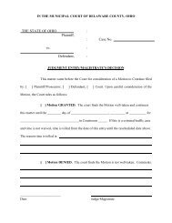 THE STATE OF OHIO : Plaintiff, : Case No. vs. : Defendant, :