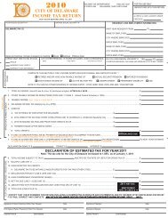 CITY OF DELAWARE INCOME TAX RETURN