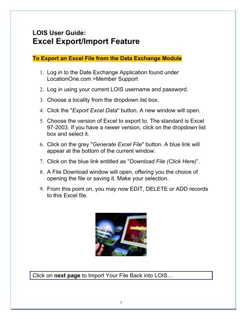 Excel Export/Import Feature (cont.) - Forward Wisconsin