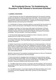 RA Presidential Decree - The Government of the Republic of Armenia