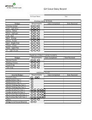 Girl Scout Daisy Record