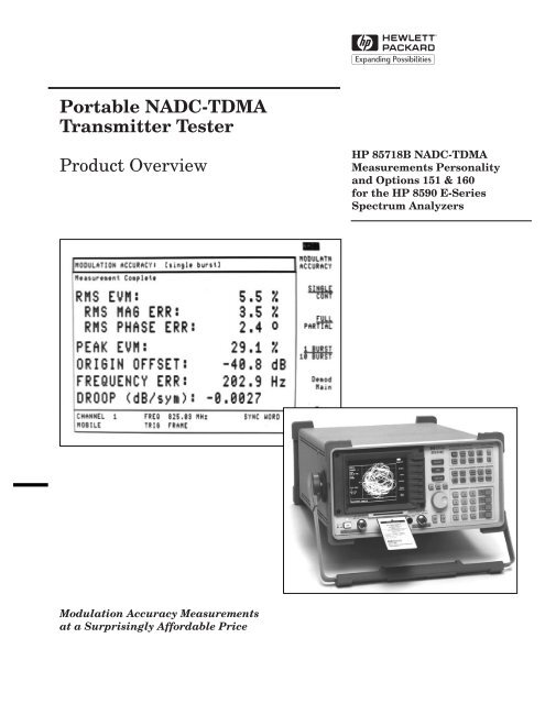 Portable NADC-TDMA Transmitter Tester Product Overview - TestMart