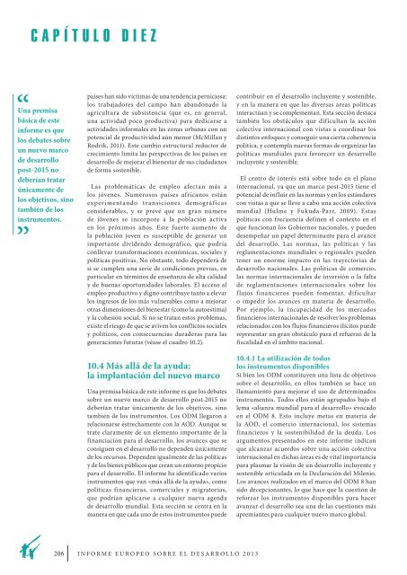 conclusiones y recomendaciones - European Report on Development