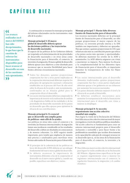 conclusiones y recomendaciones - European Report on Development