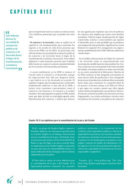 conclusiones y recomendaciones - European Report on Development
