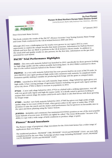 DuPont Pioneer PACTS Book 2013/14