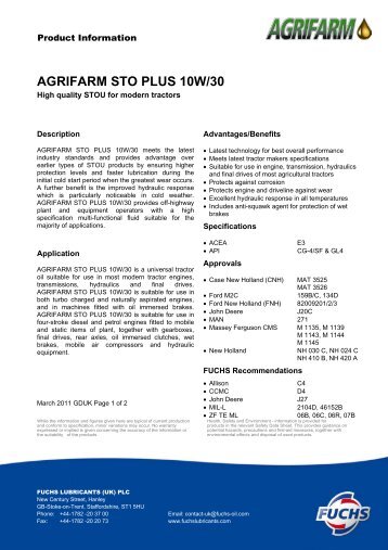 AGRIFARM STO PLUS 10W/30 - Countrywide Farmers