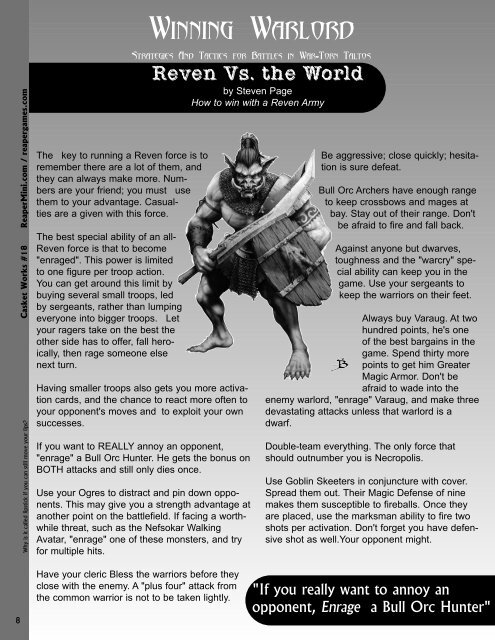 In This Issue: - Reaper Miniatures