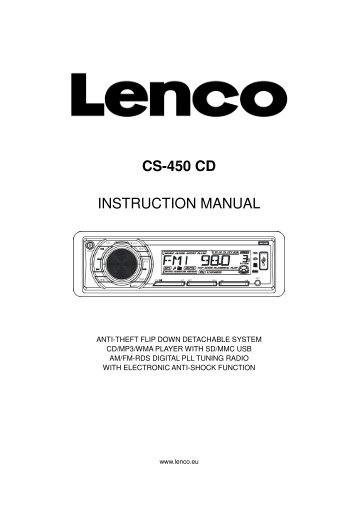 CS-450 CD INSTRUCTION MANUAL - Lenco