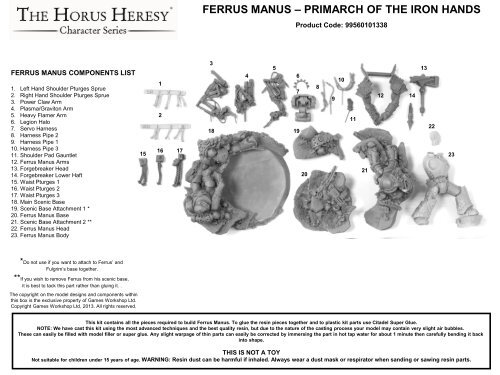 ferrus manus – primarch of the iron hands - Forge World