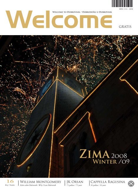 WELCOME Magazine 16 - TuristiÄ ka zajednica grada Dubrovnika