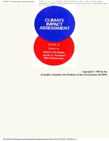 SCOPE 27 - Climate Impact Assessment, Index - Robert W. Kates