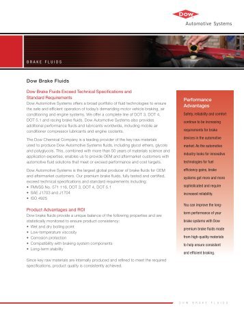 Dow Brake Fluids Exceed Technical Specifi cations and Standard ...