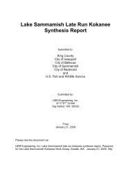 Lake Sammamish Late Run Kokanee Synthesis Report - King County