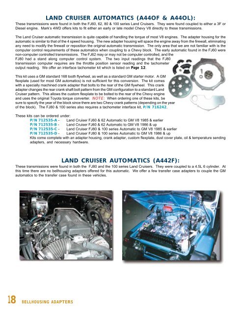 Land Cruiser manual - Advance Adapters