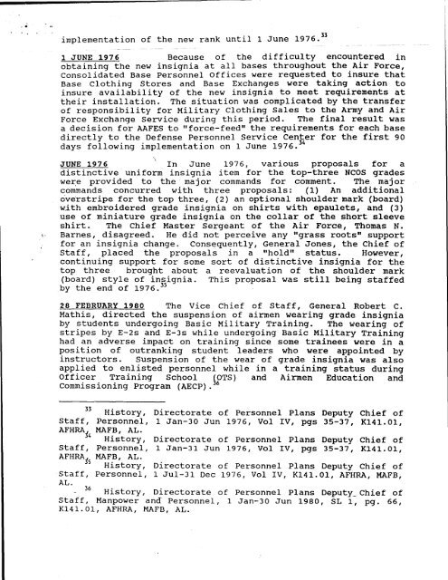 A Chronology Of The Enlisted Rank Chevron Of - Air Force Historical ...