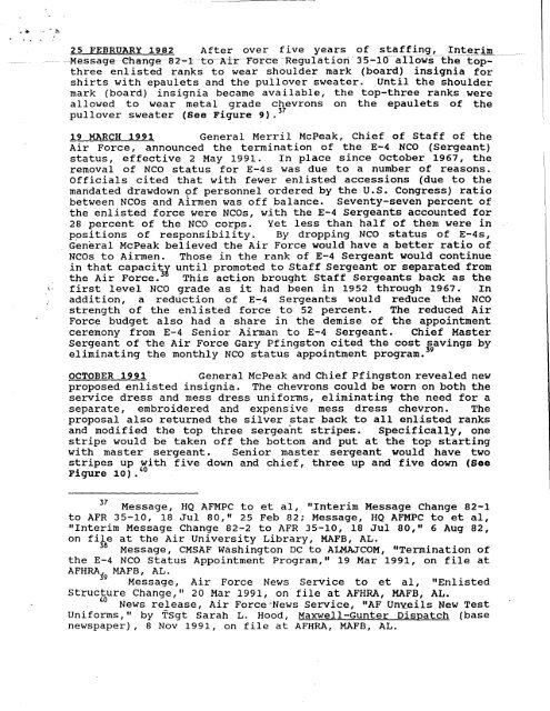 A Chronology Of The Enlisted Rank Chevron Of - Air Force Historical ...