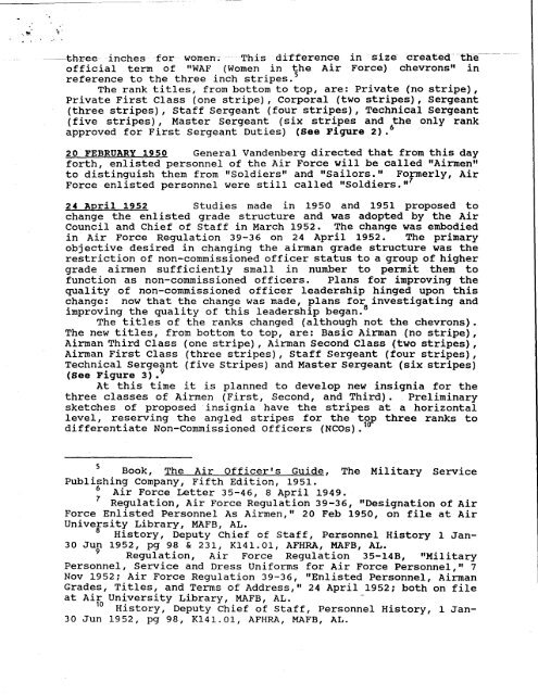 A Chronology Of The Enlisted Rank Chevron Of - Air Force Historical ...