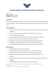 Group Exercise Instructor Job Description