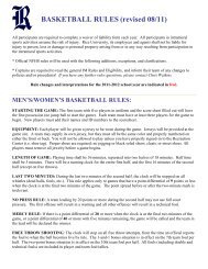 BASKETBALL RULES (revised 08/11) - Rice University