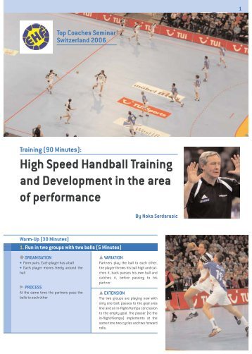 Training High Speed Handball - Activities Eurohandball