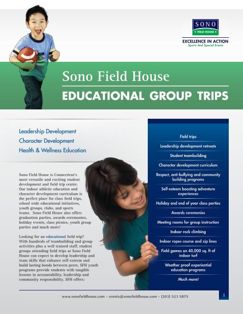 Field Trip Program Offerings PDF Brochure - Sono Field House