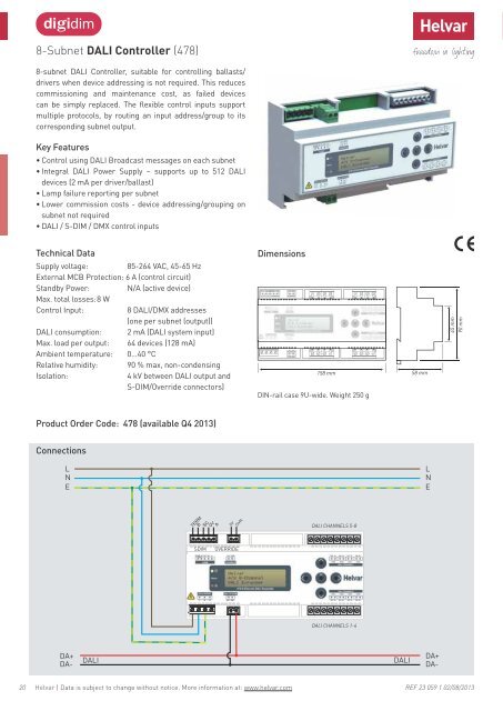 Helvar Lighting Controls 2013/14