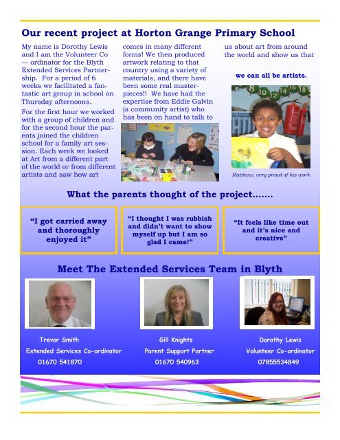 Blyth Extended Services Newsletter - Northumberland Extended ...
