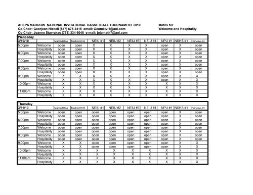 Copy MATRIX Welcome and Hospitality 2010(2) - AHEPA Marrow.org