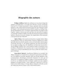 Biographie des auteurs - Editions Larcier