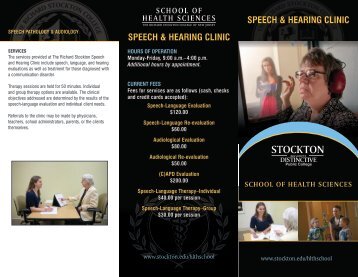 Clinic Brochure - Stockton College