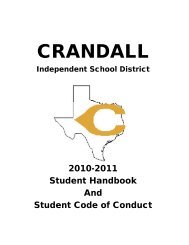 section ii: information for students and parents - Crandall, Texas ISD