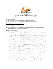 Hartford Basketball Club (H.B.C.) Bylaws - BallCharts.com