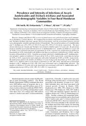 Prevalence and Intensity of Infections of Ascaris ... - SciELO