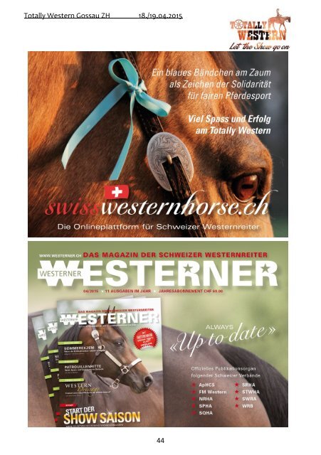 Programmheft Totally Western 18/19.04.2015