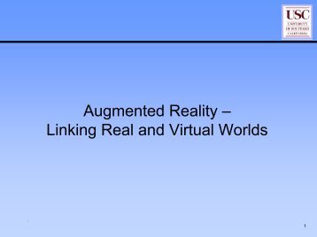 Virtual Reality and Augmented Reality - Computer Graphics and ...