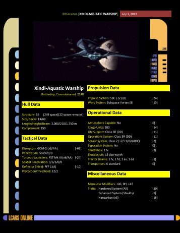 Xindi-aquatic warship - CODA Star Trek RPG Support