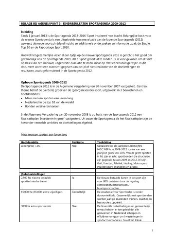 Eindresultaten Sportagenda 2009-2012 - NOC*NSF