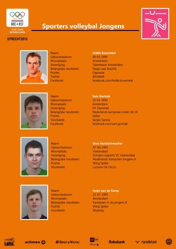 Sporters volleybal Jongens - NOC*NSF