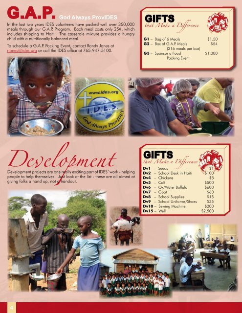 Annual Gift Catalog - International Disaster Emergency Service