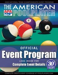 Program - American Poolplayers Association