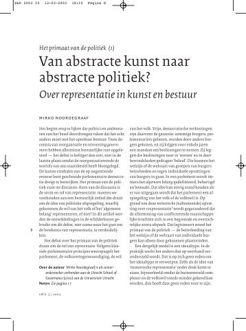 Van abstracte kunst naar abstracte politiek?