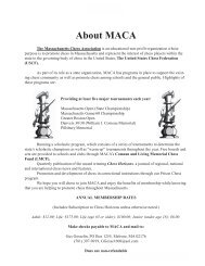 About MACA - The Massachusetts Chess Association