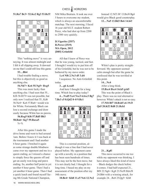Chess Horizons - The Massachusetts Chess Association