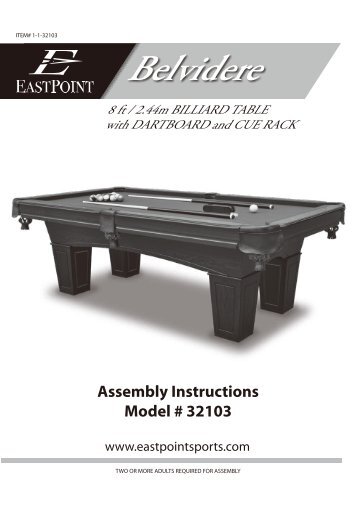 Assembly Instructions Model # 32103 - EastPoint Sports