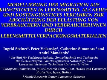 MODELLIERUNG DER MIGRATION AUS KUNSTSTOFFEN IN ...