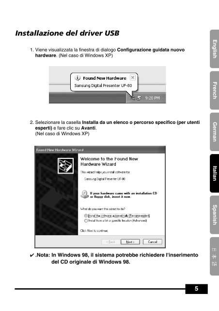 Samsung Digital Presenter Manuale d'uso del software - Medium