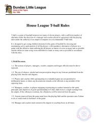 Rules of Play - Dundas Little League